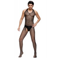 Men's Bodystocking, Halter neck, BLK, ONE SIZE